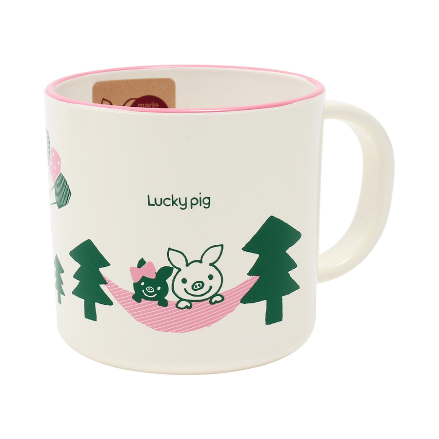 luckypig giggle 小猪图案儿童用杯子 粉色 1个