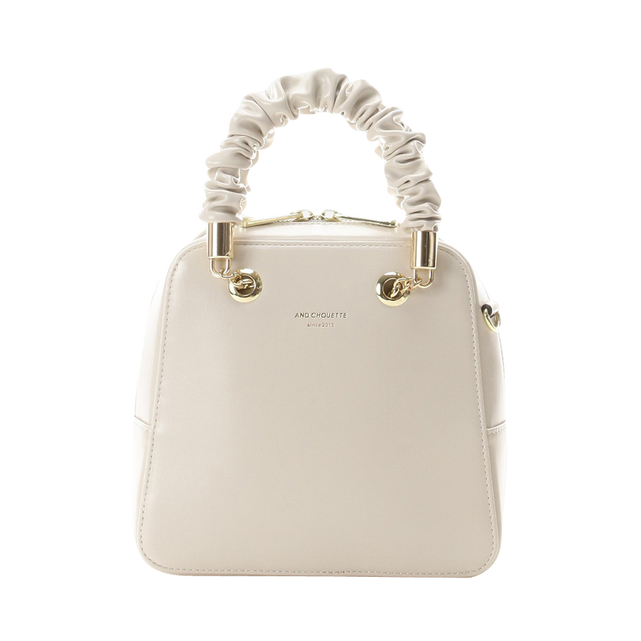 & chouette 日系甜美小众设计发圈提手单肩包 白色