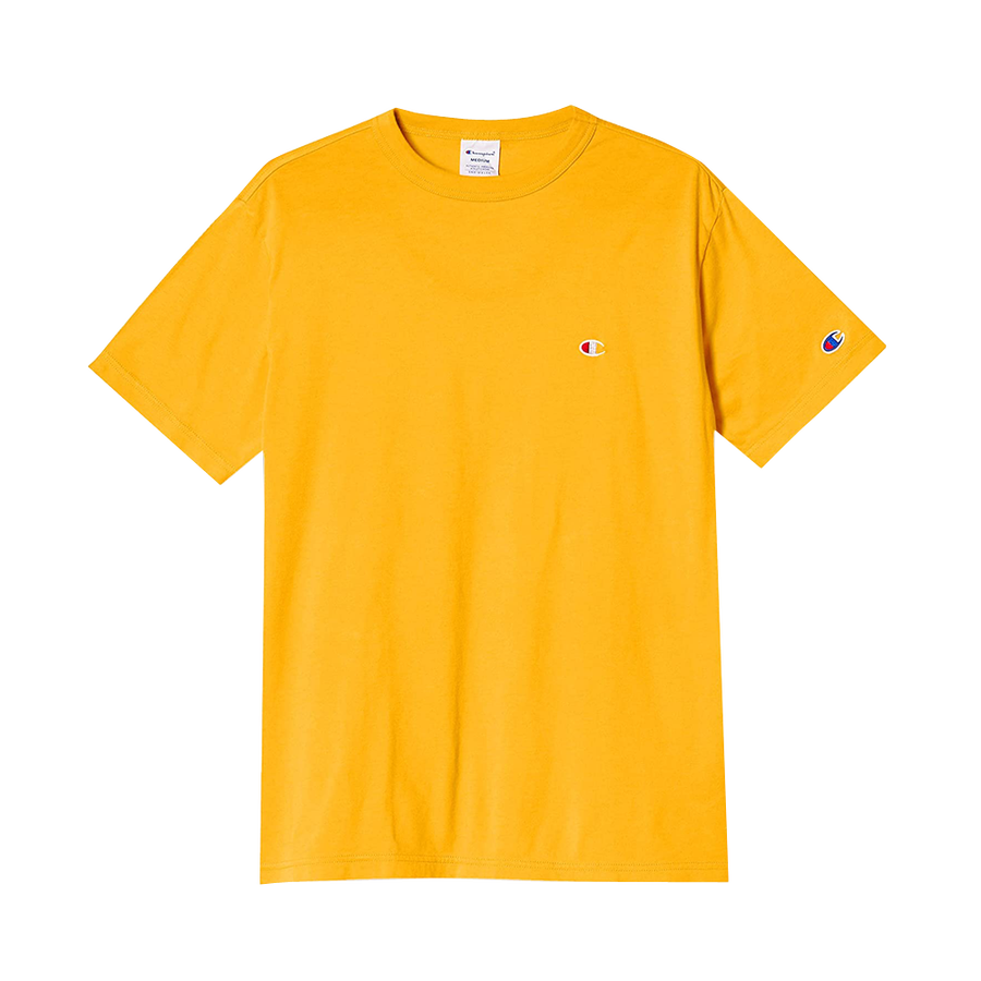 champion 经典logo刺绣圆领多色t恤 黄色 l