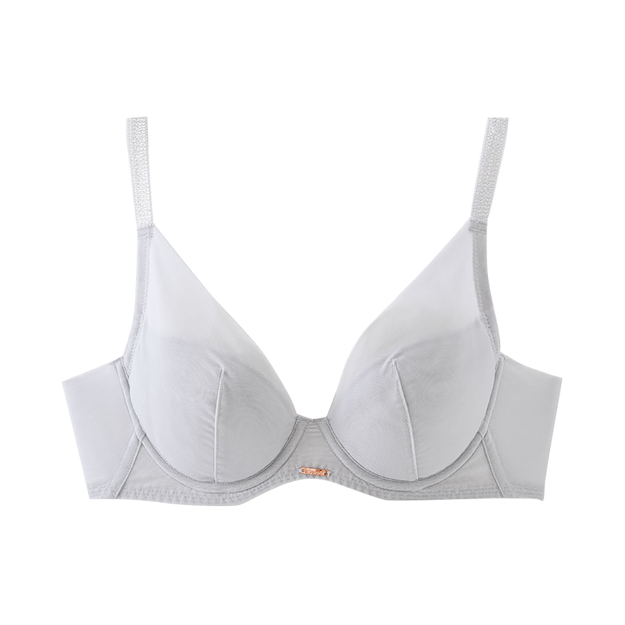sarah collection 3/4杯聚拢收副乳性感网纱文胸 银灰色 c75