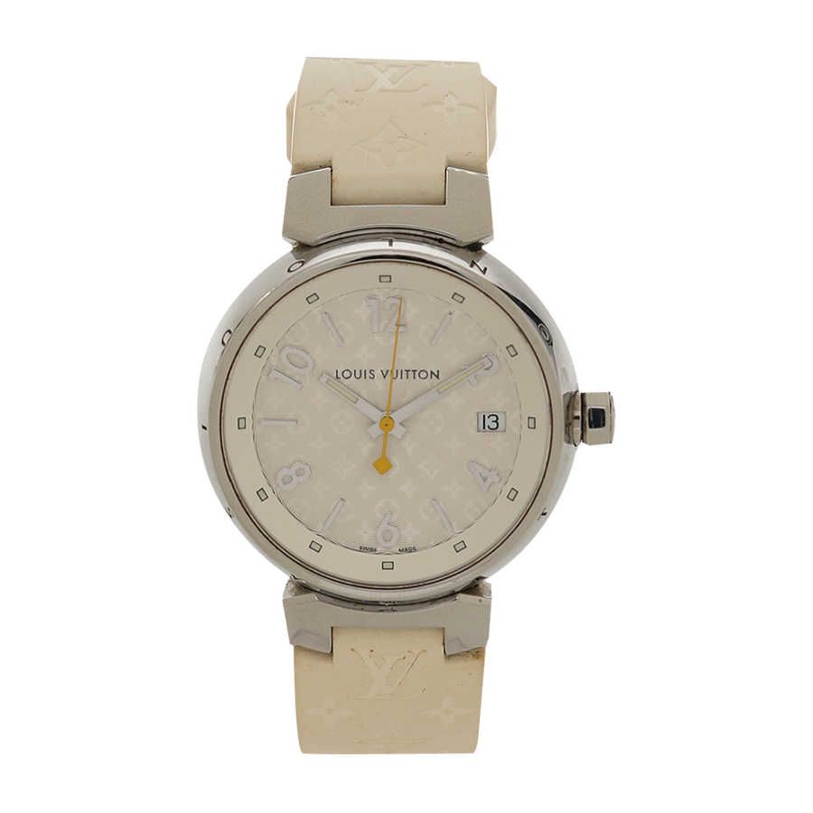 自营【中古】louis vuitton 路易威登 tambour系列老花手表 白色