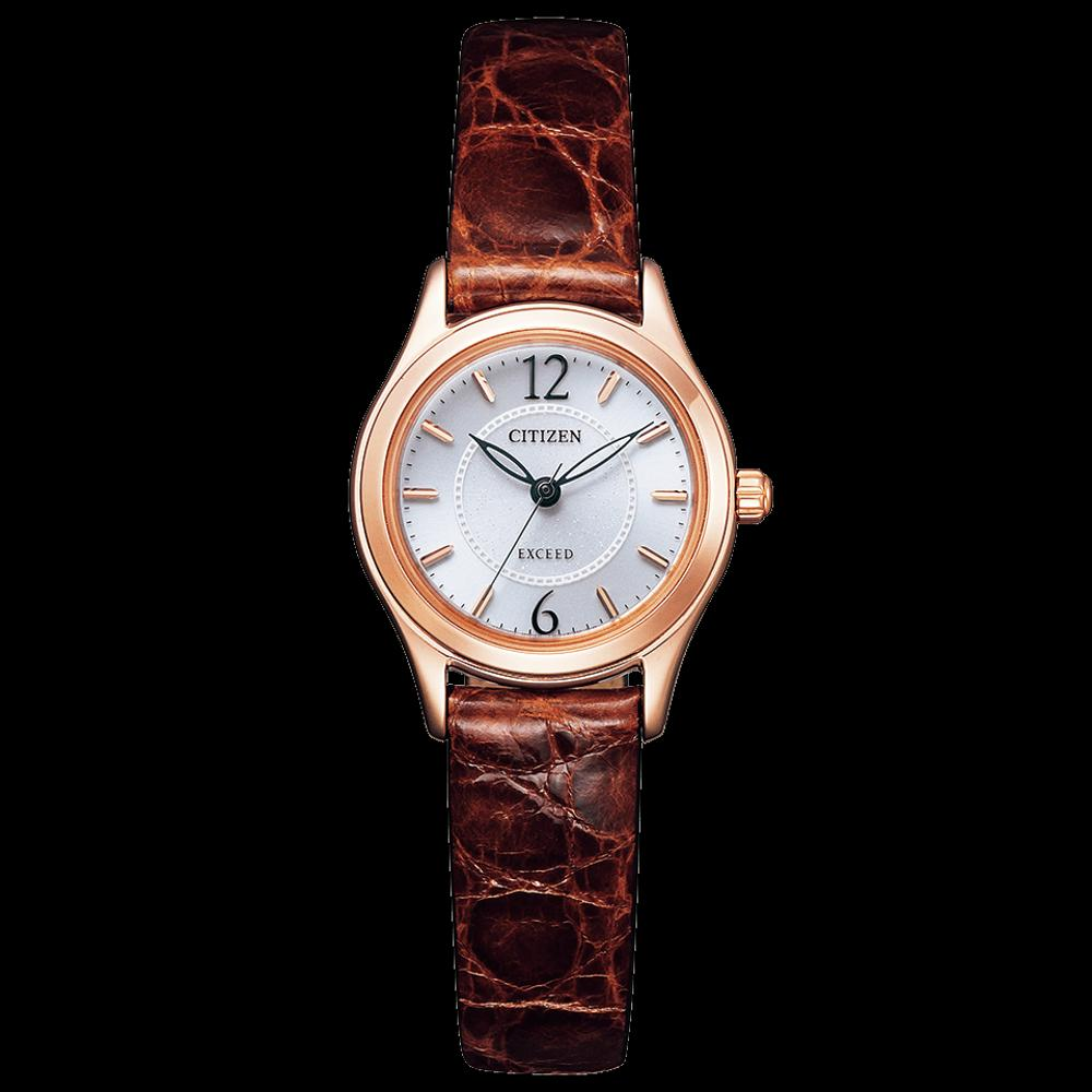 citizen 西铁城exceed系列 皮表带石英女士腕表