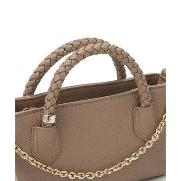 TREASURE TOPKAPI 收缩皮革网格手柄钱包手机肩背手提包 灰褐色