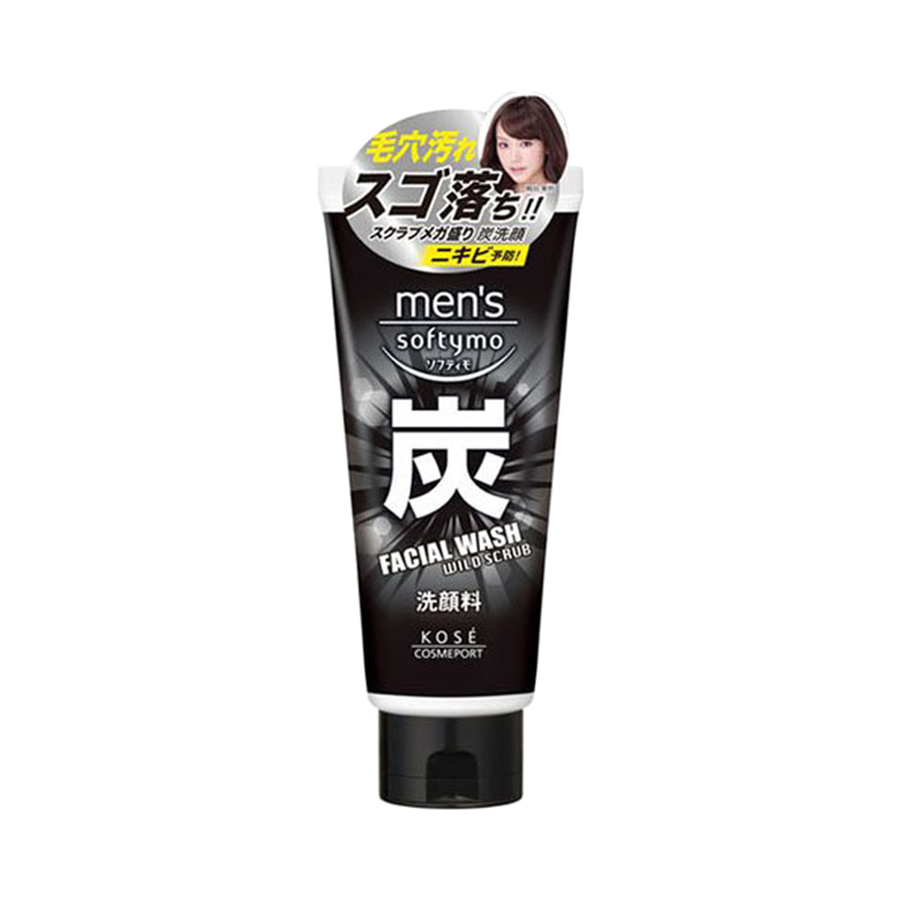 kose 高丝 softymo 男士黑炭磨砂清爽洗面奶 130g