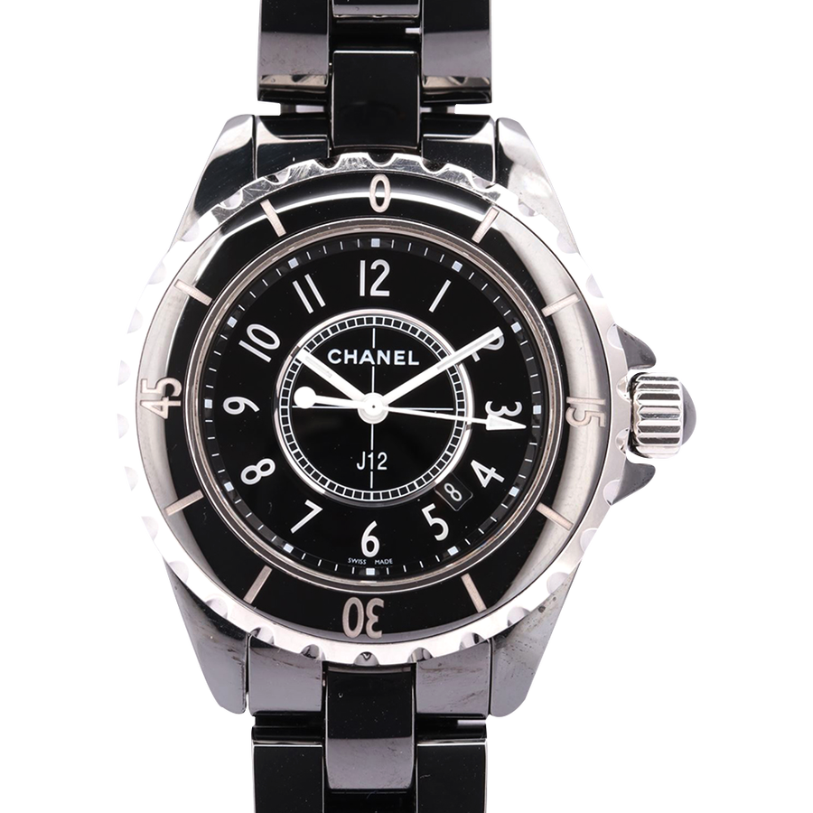 【古着】chanel 香奈儿 女士腕表(黑瓷) 表盘颜色:黑色 (二手)(ab)