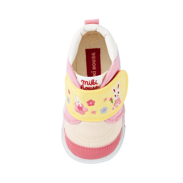 mikihouse 日本制二段刺绣舞飒兔学步鞋 拼色14.5cm