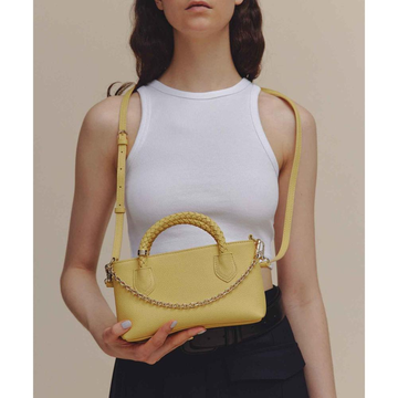 TREASURE TOPKAPI 收缩皮革网格手柄钱包手机肩背手提包 灰褐色