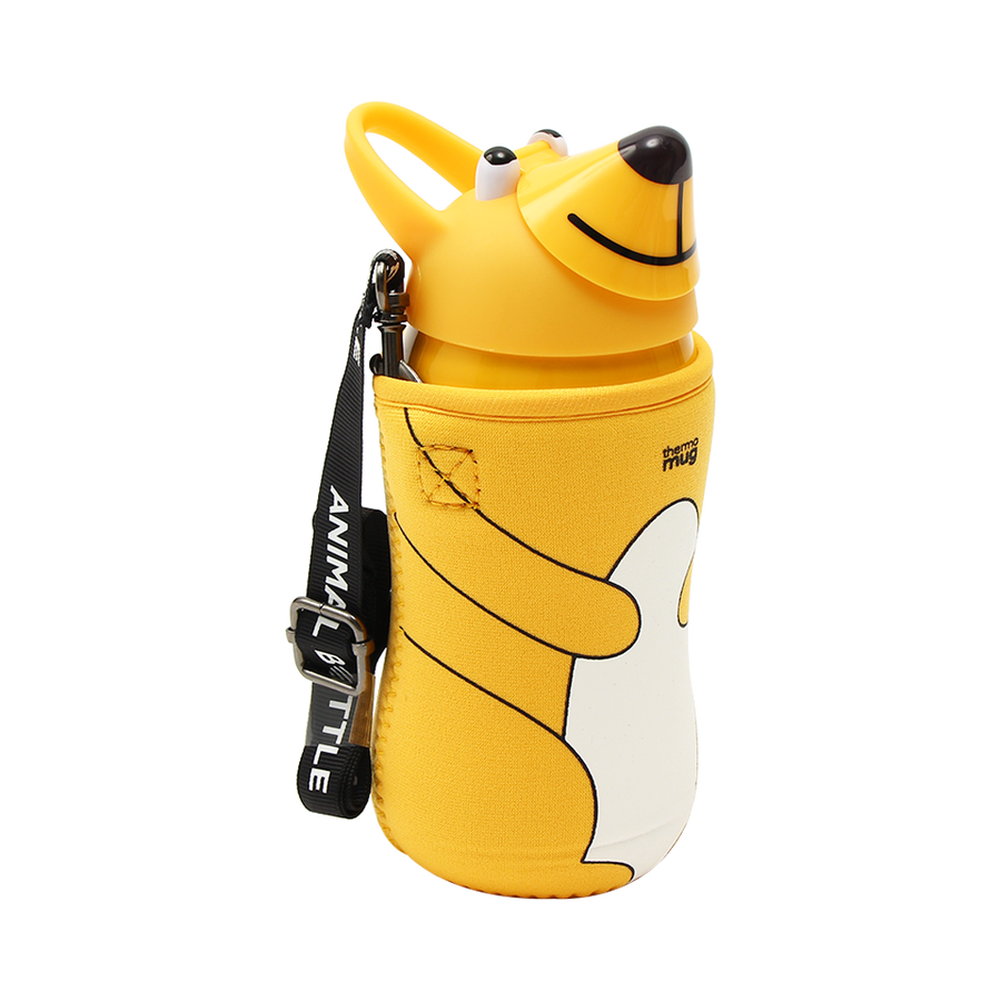 thermo mug 可爱动物造型儿童吸管水壶 am18-38 黄色小熊 380ml