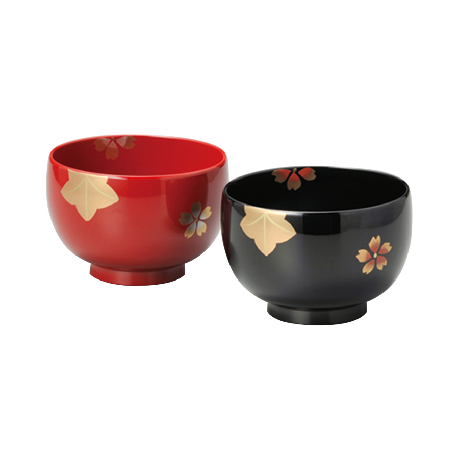 越前漆器春秋风景图案日式情侣汤碗_越前漆器厨具餐具杯子水壶_豌豆