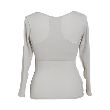 riesure 无钢圈带胸垫9分袖蕾丝美体紧身内衣 m 米灰色